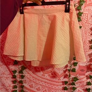 PrettyLittleThing Cream and Black Skater Skirt